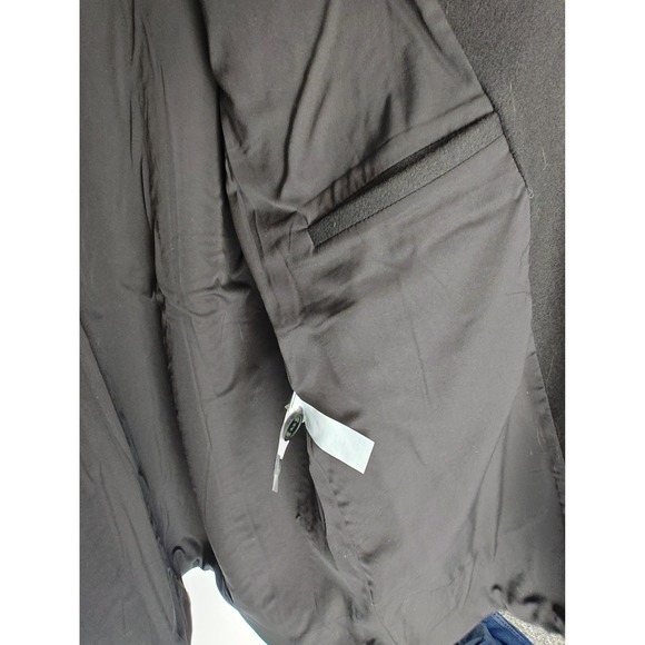 DKNY Wool Blend Over Coat XXL Black Longline Button Front Stand Collar Jacket - Picture 9 of 13